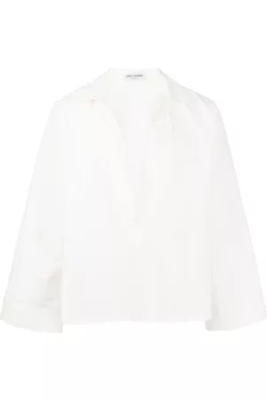 Saint Laurent Heren Linnen overhemden - V-neck linen shirt