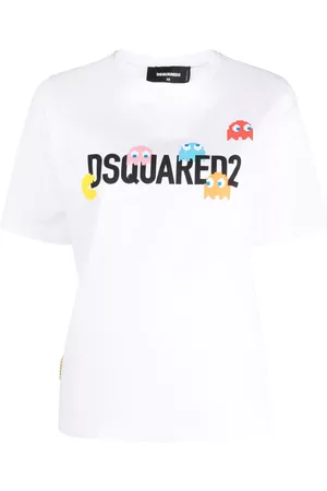 Dsquared2 Dames Geprinte Overhemden - Logo-print cotton T-shirt