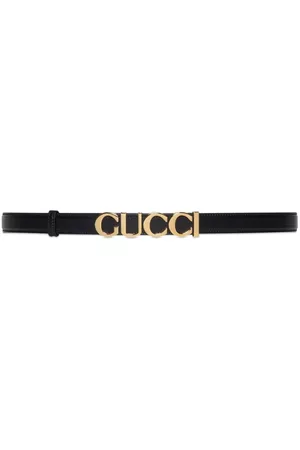 Gucci Dames Riemen - Logo-plaque thin leather belt