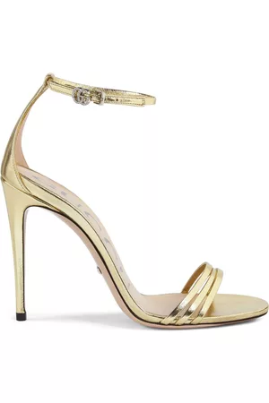 Gucci Dames Leren Sandalen - Metallic leather sandals