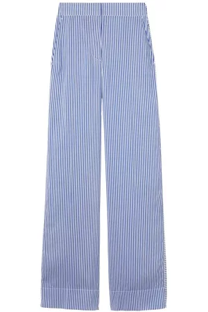 Burberry Dames Wijde broeken - Striped silk wide-leg trousers