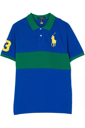 Ralph Lauren Jongens Poloshirts - Colour-block logo-embroidered polo shirt