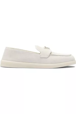 Prada Dames Loafers - Triangle-logo suede loafers
