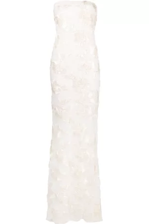 ROTATE Dames Avondjurken - Floral-appliqué bridal gown