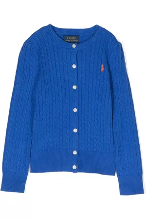 Ralph Lauren Meisjes Cardigans - Logo-embroidered cable-knit cardigan