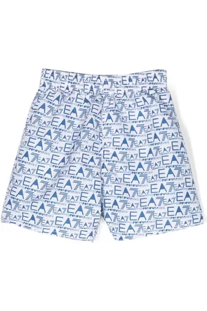 EA7 Shorts - All-over logo-print swim shorts