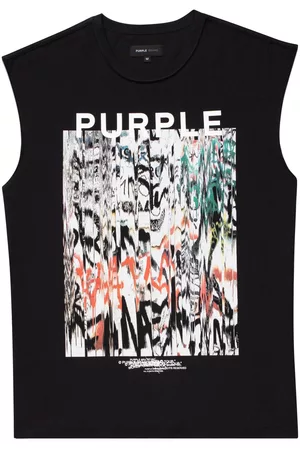 Purple Brand Heren Tops - Graphic-print cotton tank top