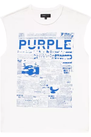 Purple Brand Heren Tops - Graphic-print cotton tank top