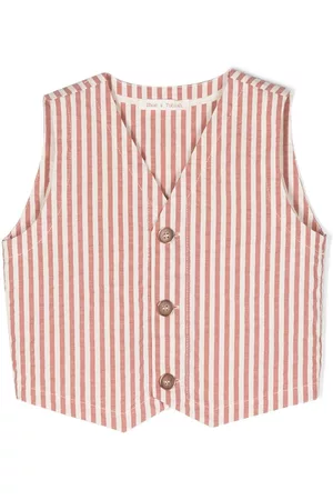 Zhoe & Tobiah Jongens Bodywarmers - Striped button-up waistcoat