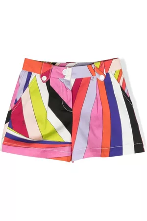 PUCCI Junior Meisjes Shorts - Graphic-print contrast-stitching shorts