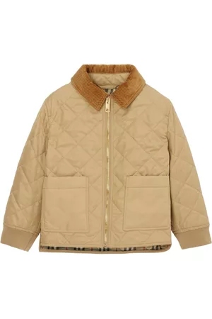 Burberry Meisjes Donsjassen - Corduroy-collar quilted jacket