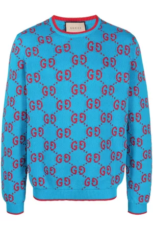 Gucci Heren Gebreide truien - GG intarsia-knit cotton jumper