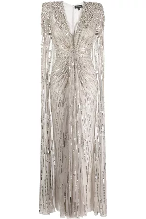 Jenny Packham Dames Avondjurken - Lotus Lady embellished cape gown