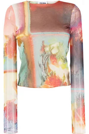 Jean Paul Gaultier Dames Geprinte Overhemden - Floral-print T-shirt