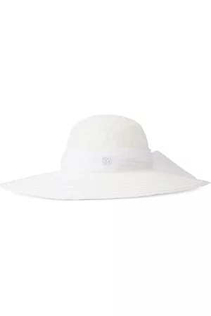 Le Mont St Michel Dames Hoofddeksels - Blanche floral-embroidered sun hat