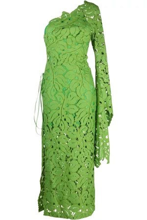 MARIA LUCIA HOHAN Dames Asymmetrische jurken - Hart floral-lace one-shoulder dress