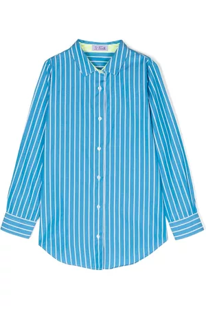 MC2 SAINT BARTH Jongens Lange Mouwen Overhemden - Long-sleeved striped cotton shirt