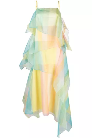 Staud Dames Asymmetrische jurken - Kyla asymmetric tiered maxi dress
