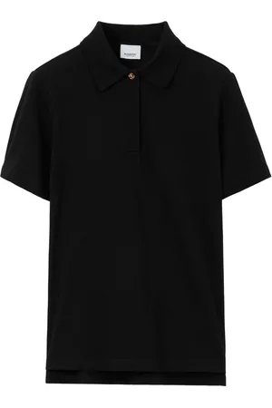 Burberry Dames Poloshirts - Button-up cotton polo shirt
