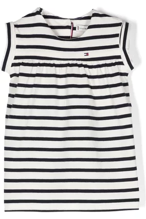 Tommy Hilfiger Meisjes Casual jurken - Embroidered-logo striped dress