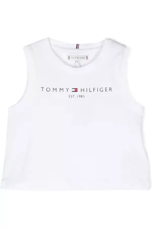 Tommy Hilfiger Meisjes Tops - Sleeveless logo-print cotton top