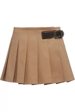 Prada Dames Plooirokken - Pleated cotton miniskirt