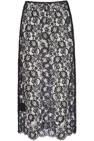 Prada Dames Midi rokken - Floral-lace midi skirt