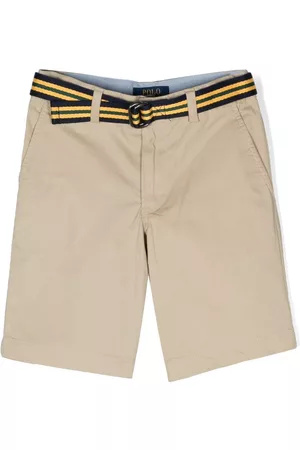 Ralph Lauren Jongens Shorts - Logo-embroidered belted chino shorts
