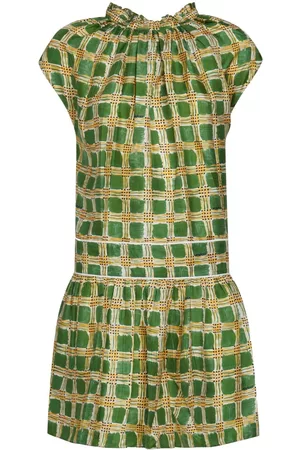 Marni Dames Geprinte jurken - Abstract-print sleeveless silk dress