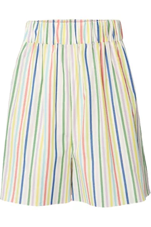 Carolina Herrera Dames Bermuda's - Striped high-waisted shorts