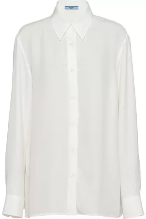 Prada Dames Overhemden - Crêpe de chine jacquard shirt