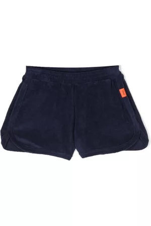Aspesi Kids Shorts - Velvet-effect logo-patch shorts