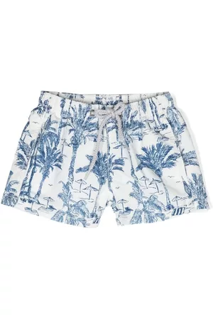 MC2 SAINT BARTH Shorts - Graphic-print drawstring swim shorts