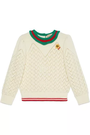 Gucci Jongens Gebreide truien - Web-stripe open-knit jumper