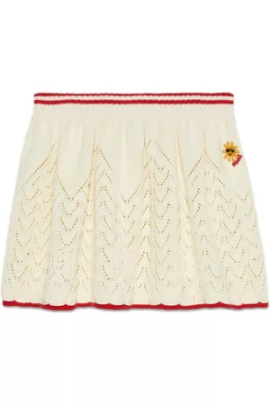 Gucci Meisjes Rokken - Logo-embroidered open-knit skirt