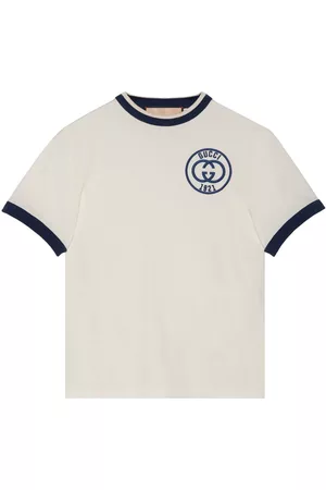 Gucci Dames Katoenen Truien - Logo-embroidered cotton T-shirt