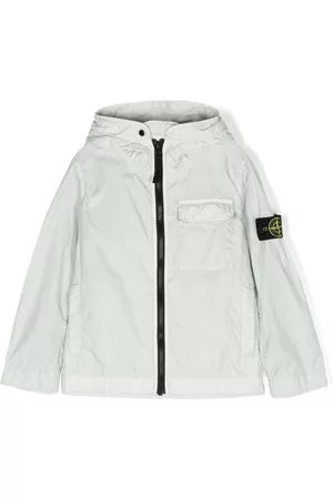 Stone Island Jongens Korte jassen - Logo-patch cotton hooded jacket