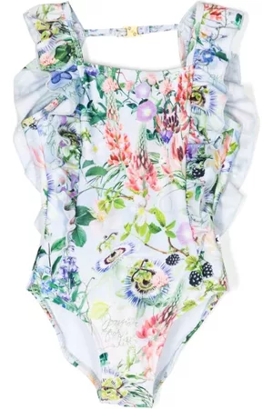 Molo Meisjes Badpakken - Flower-print ruffled swimsuit