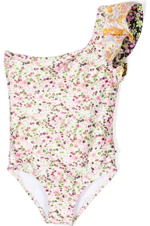 Molo Meisjes Badpakken - One-shoulder floral-print swimsuit