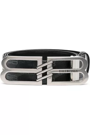 Balenciaga Heren Riemen - Logo-plaque leather belt