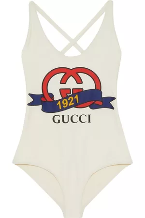 Gucci Dames Strandmode - Logo-print V-neck one-piece