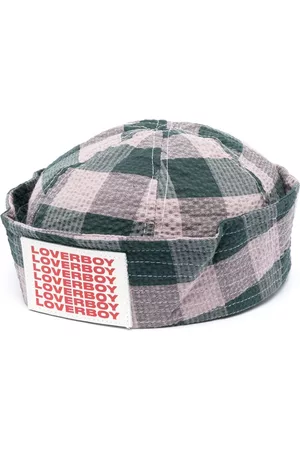 Charles Jeffrey Loverboy Heren Petten - Logo-patch gingham sailor hat