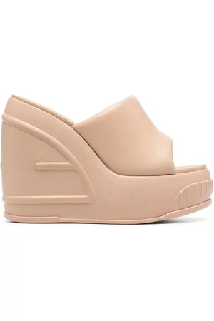 Fendi Dames Leren Sandalen - Leather platform-wedge sandals