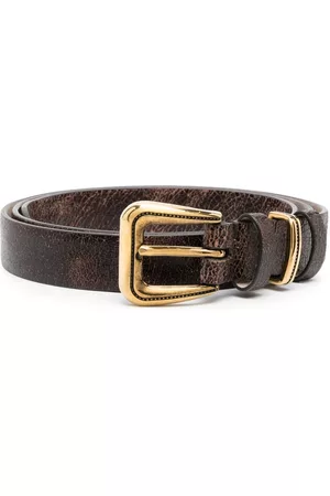 Brunello Cucinelli Dames Riemen - Faded-effect leather belt