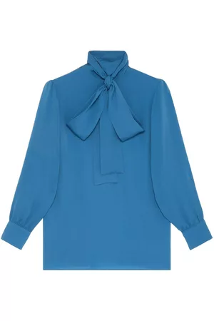 Gucci Dames Blouses - Tie-neck silk blouse