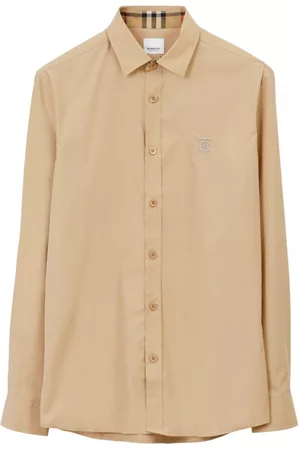 Burberry Heren Lange Mouwen Poloshirts - Logo-embroidered long-sleeve shirt
