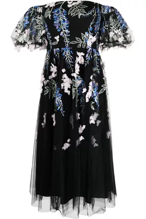 Marchesa Notte Dames Feestjurken - Floral-embroidered off-shoulder midi dress
