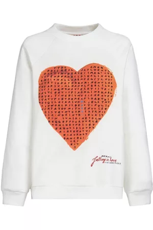 Marni Dames Geprinte Overhemden - Heart-print cotton sweatshirt