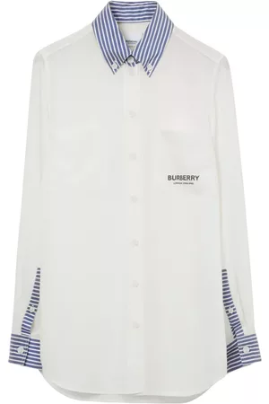 Burberry Dames Geprinte Overhemden - Logo-print silk shirt