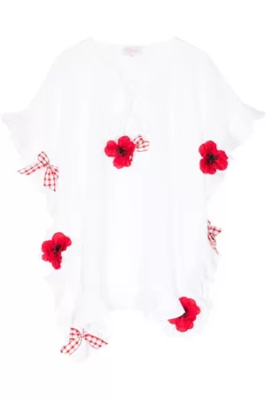 SELINIACTION KIDS Tunieken - Floral-appliquè ruffle-detailed tunic